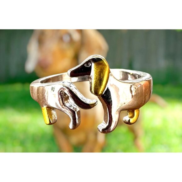 Dachshund Ring Pinkie Pull Apart Doxie Dog Rescue Metals Weiner Doxie We… - Picture 4 of 12